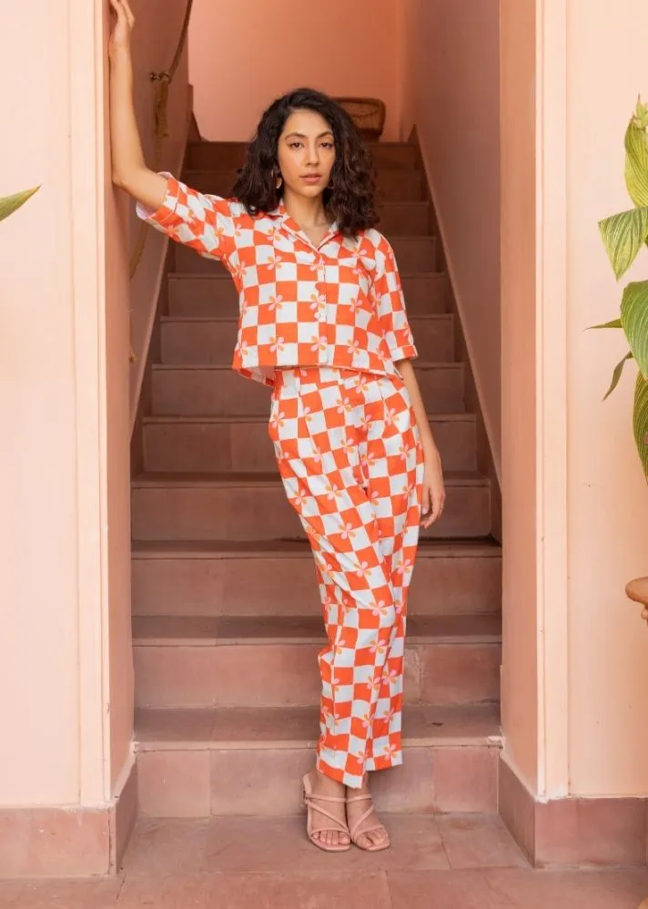 Agua Pants- Peach Checks