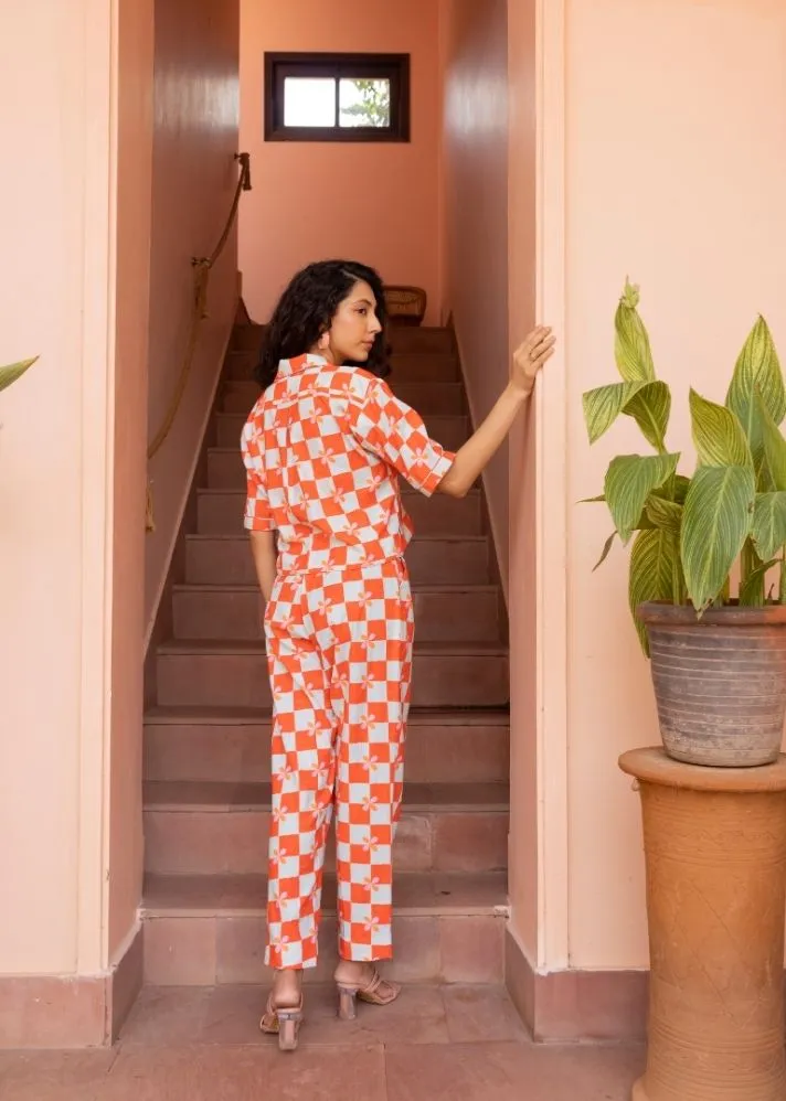 Agua Pants- Peach Checks