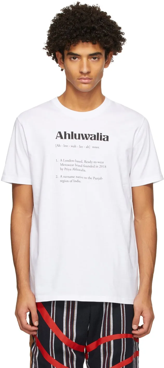 Ahluwalia White Logo Definition T-Shirt