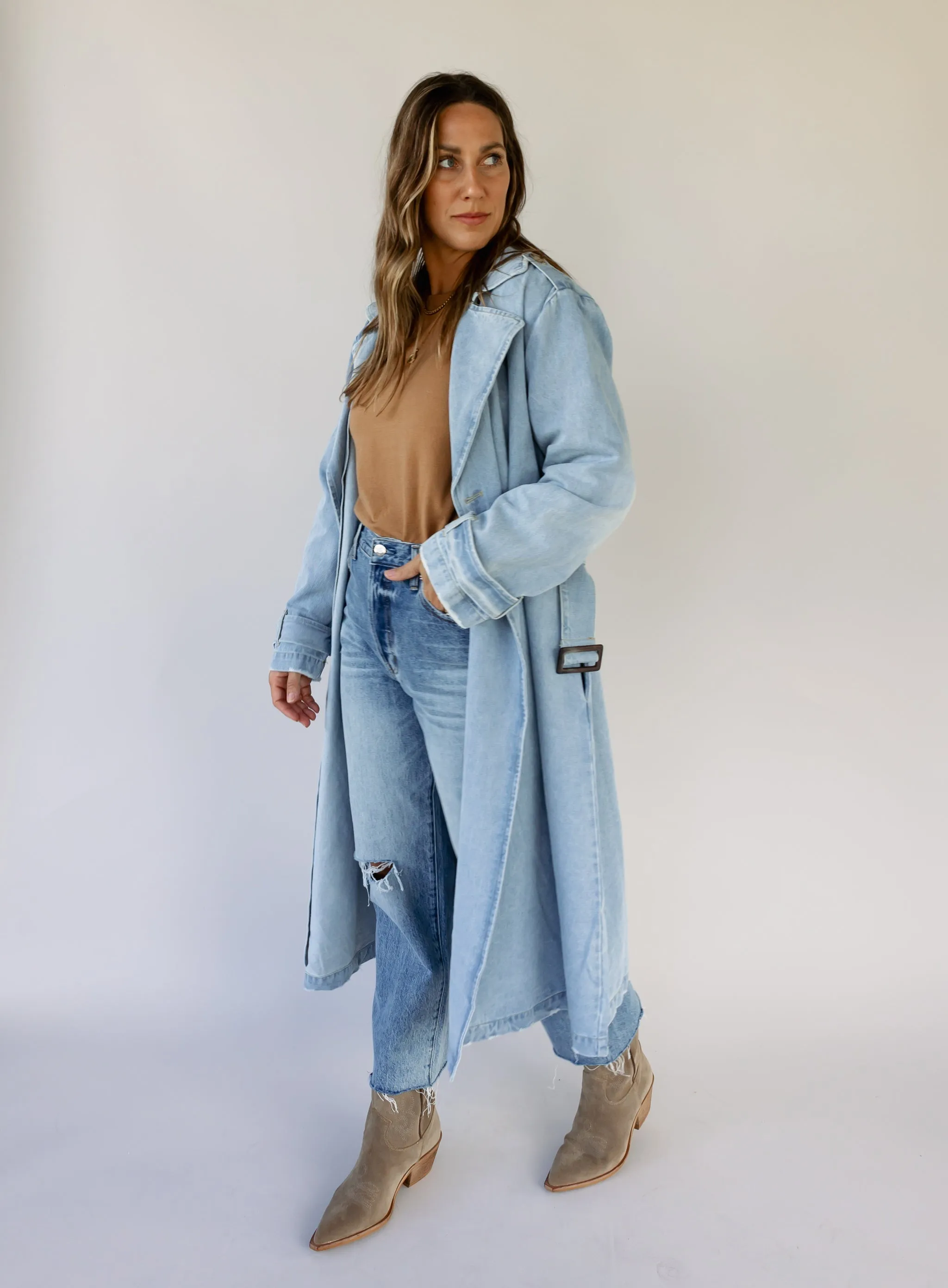 Alma Denim Trench Coat