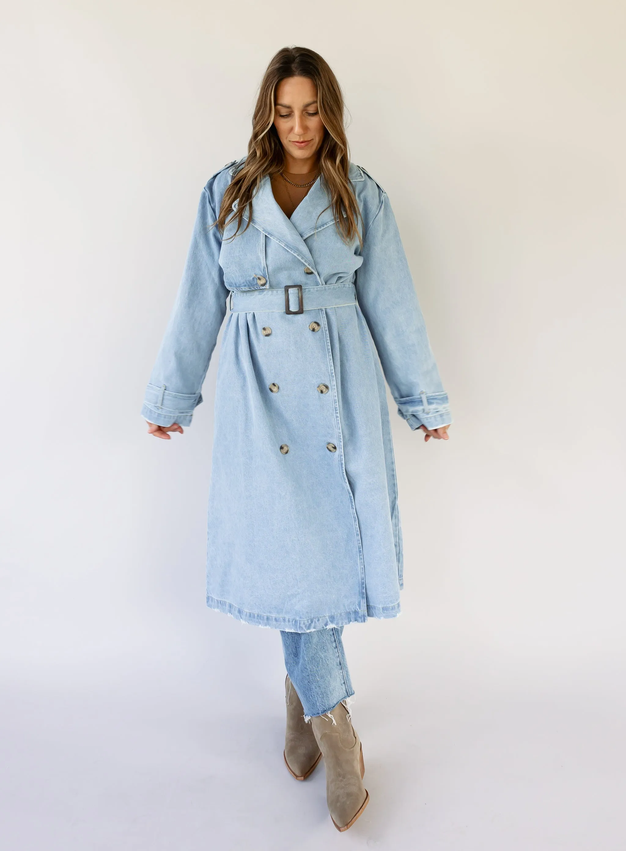 Alma Denim Trench Coat