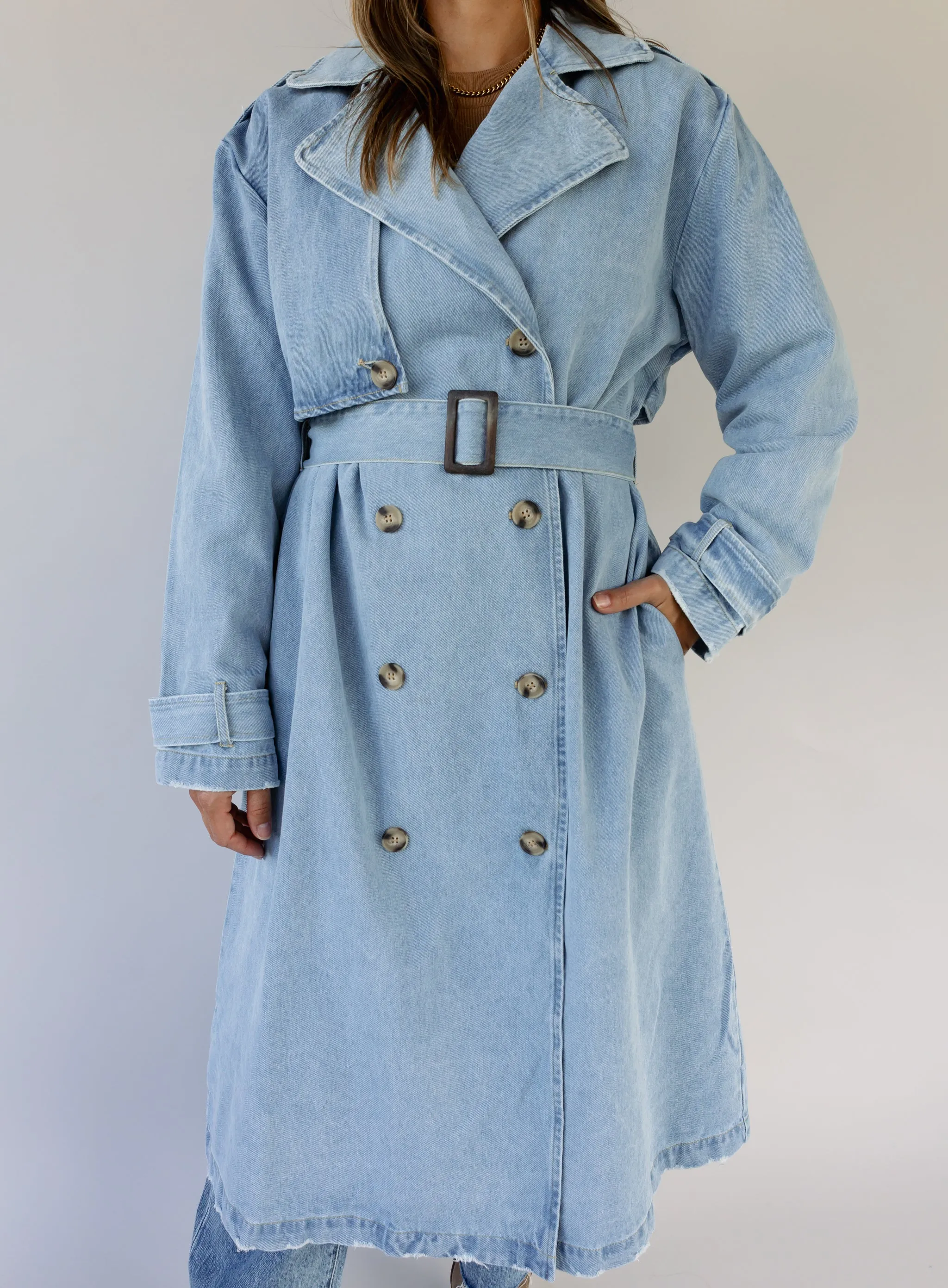 Alma Denim Trench Coat