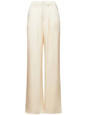 ANINE BING   Carrie silk satin straight pants 
