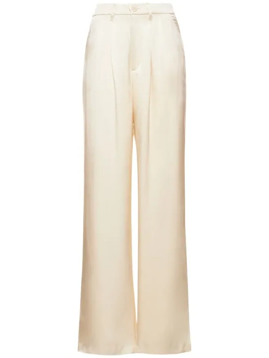 ANINE BING   Carrie silk satin straight pants 