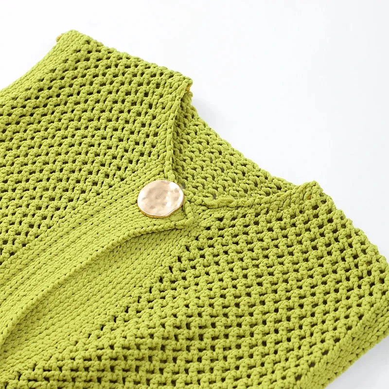 Astera Round Neck Sleeveless Cardigan