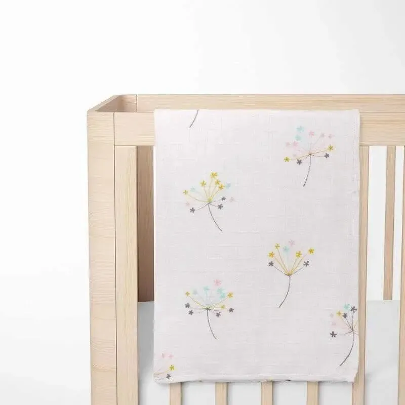 Bamboo Baby Blanket | Breathable Organic Fabric | Floral Pattern