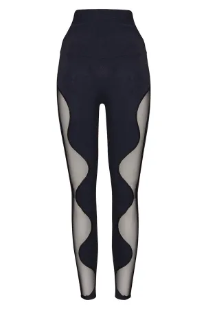 Black Mesh Curve Leggings