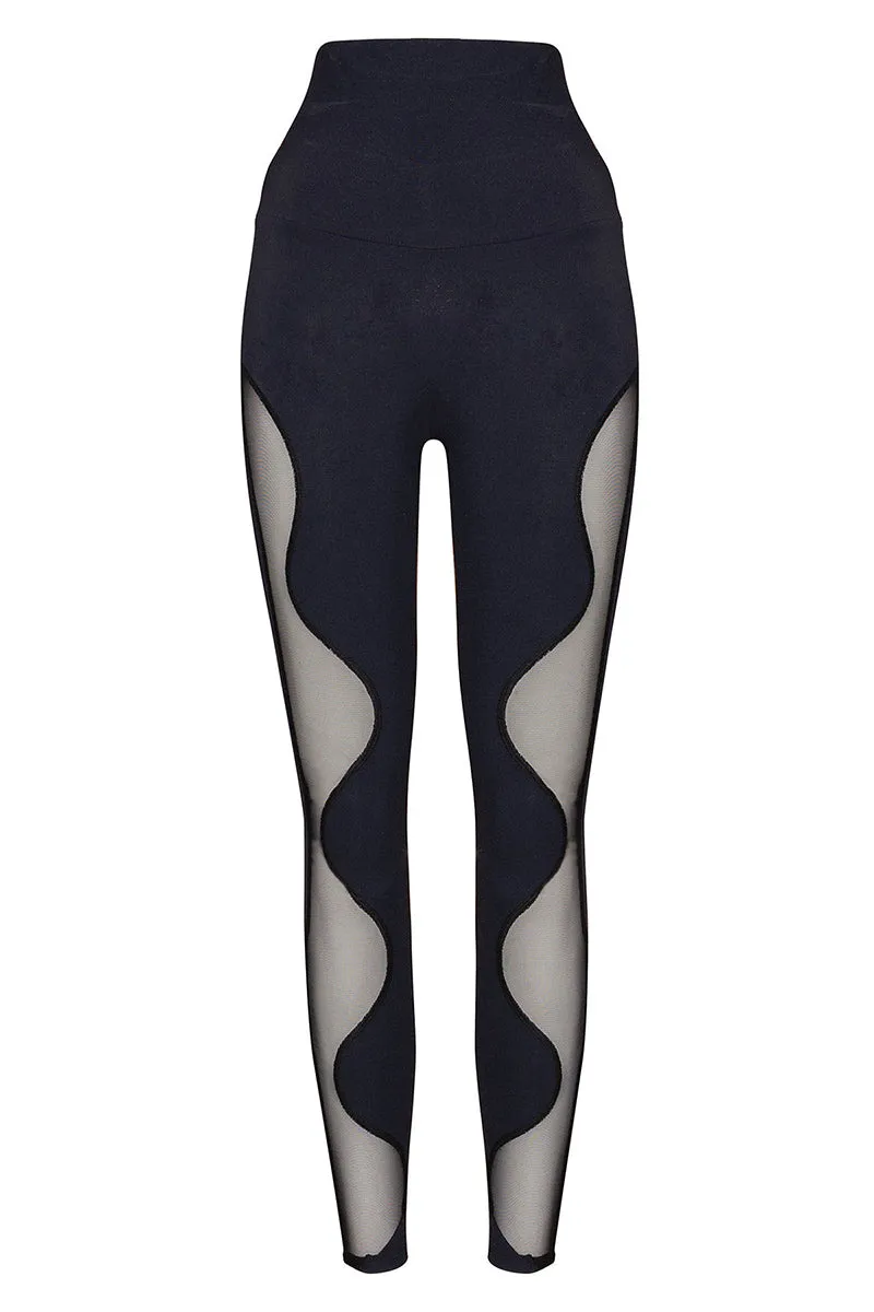 Black Mesh Curve Leggings