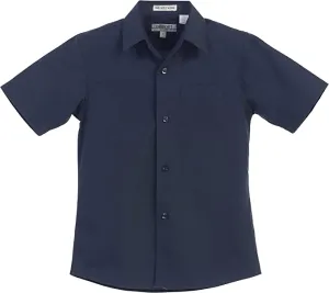 Boy's Short Sleeve Solid Dress Shirt -Navy