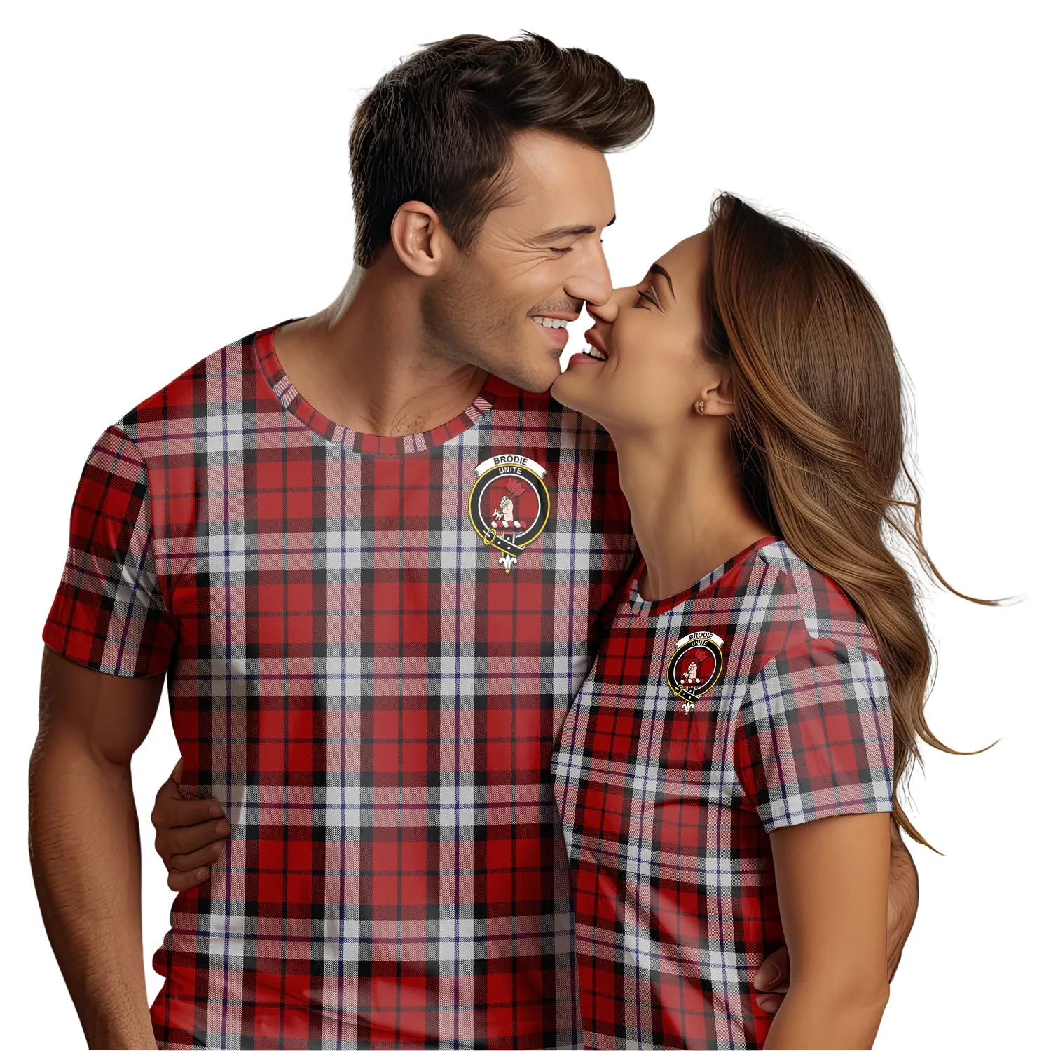 Brodie Dress Tartan T-Shirt with Family Crest