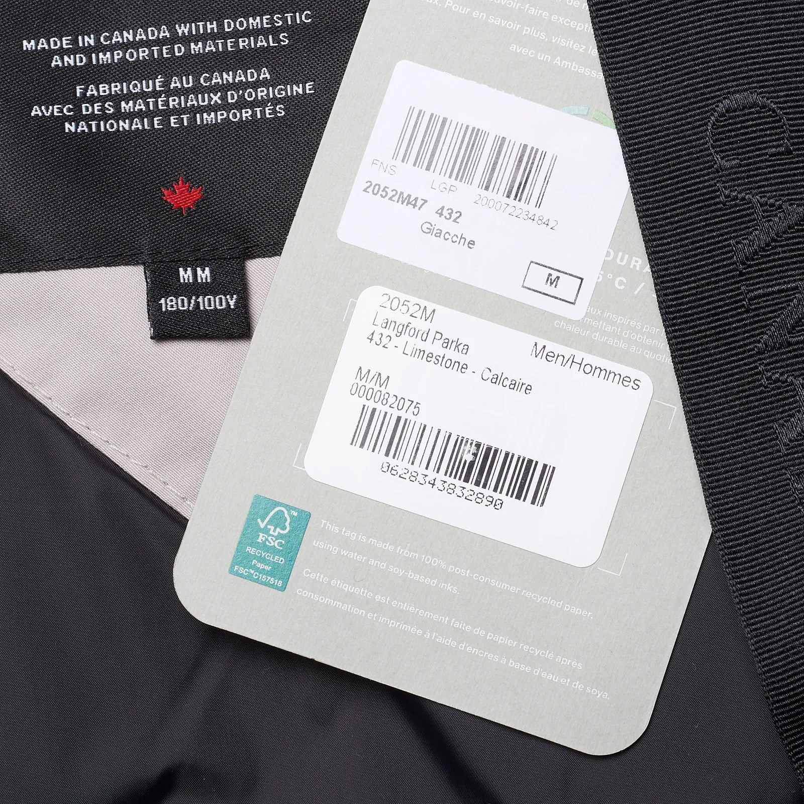 CANADA GOOSE Langford Parka 2052M47 432 Limestone Down Jacket Coat S