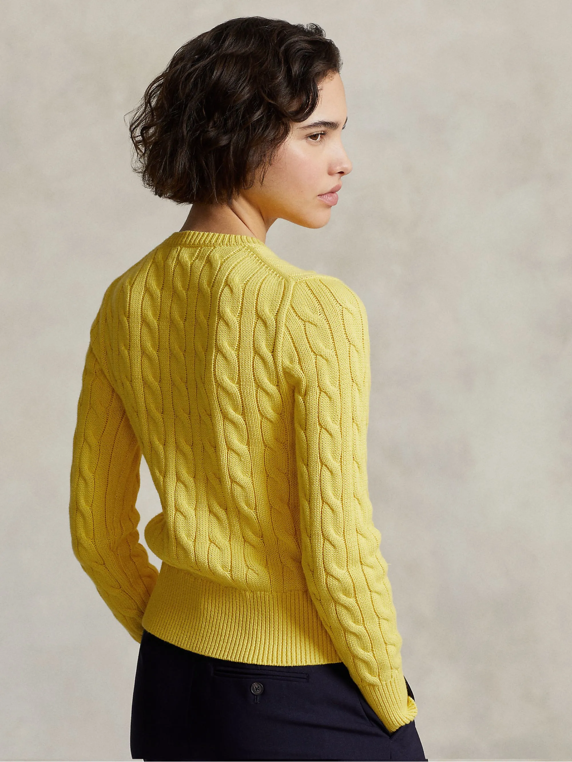 Cardigan a Trecce Giallo