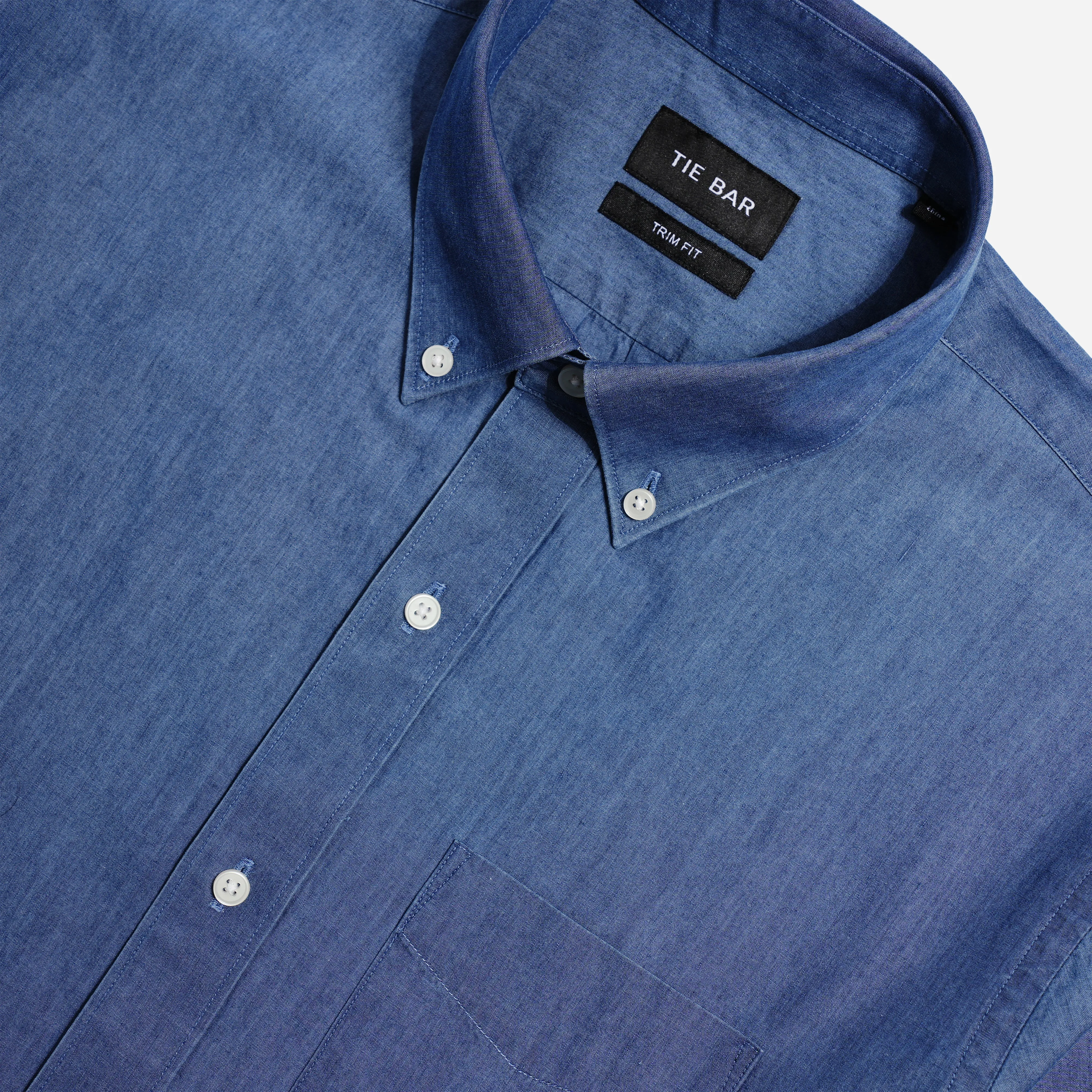 Chambray Medium Wash Dress Shirt