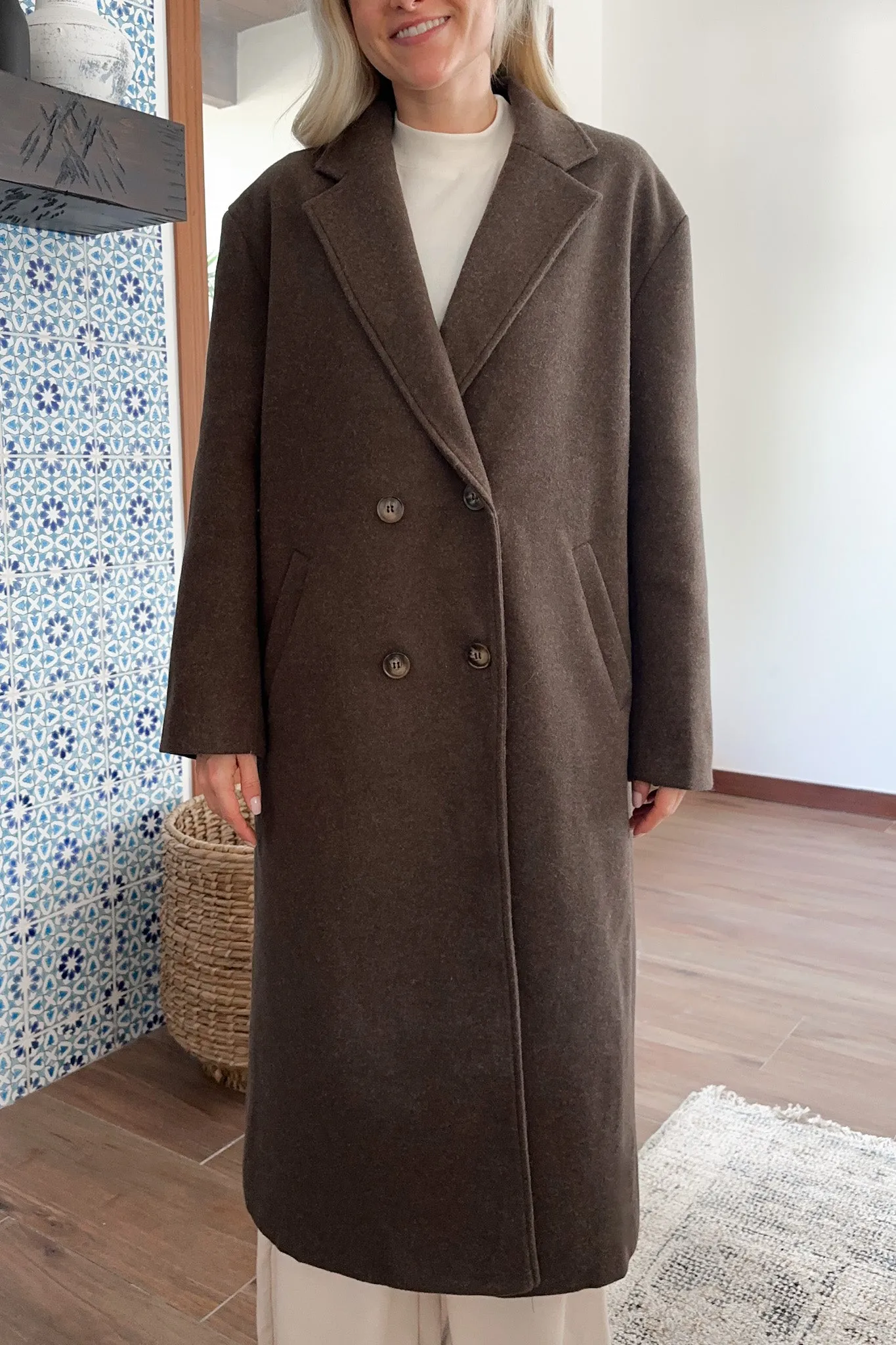 City Lights Double Breasted Duster Coat