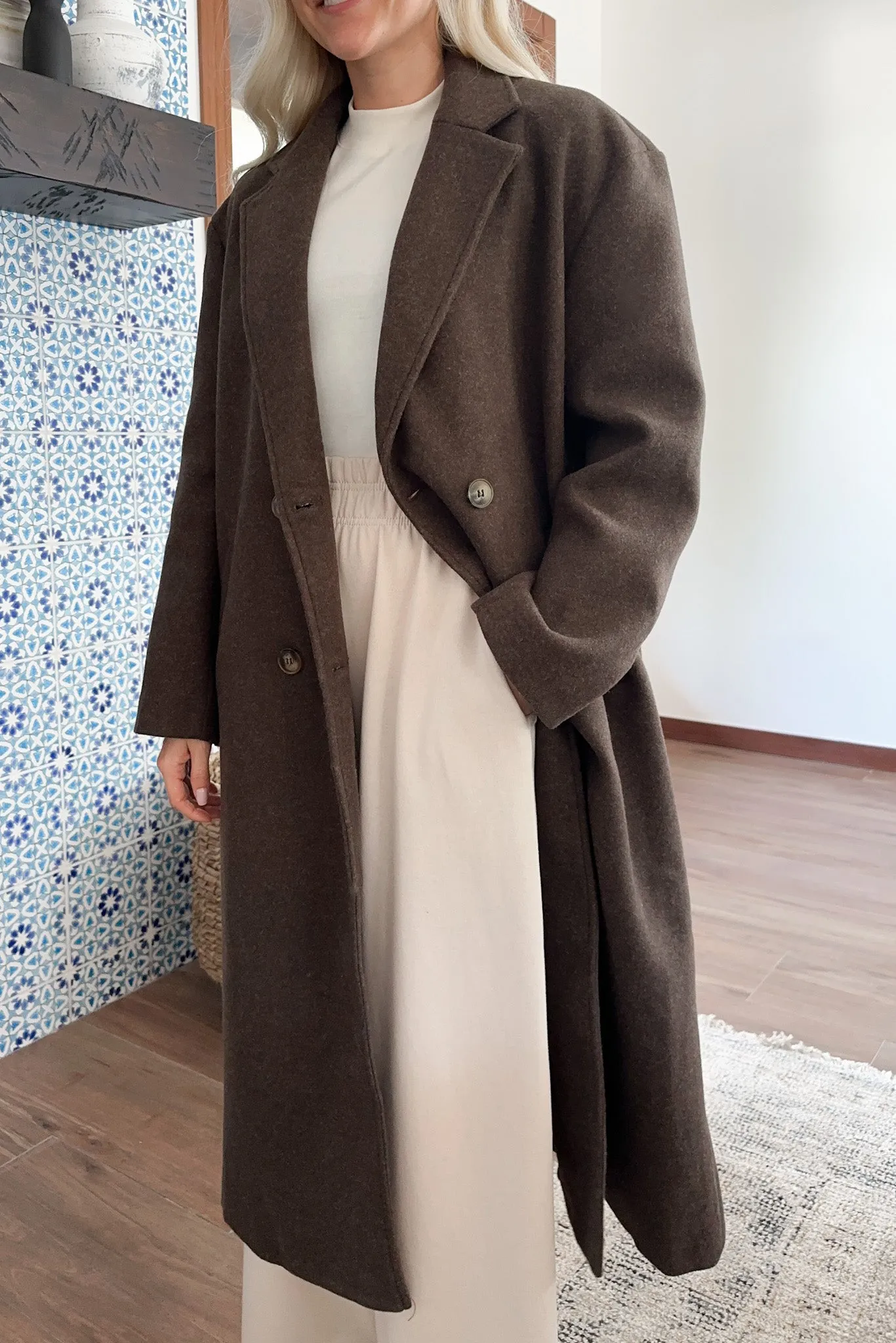 City Lights Double Breasted Duster Coat