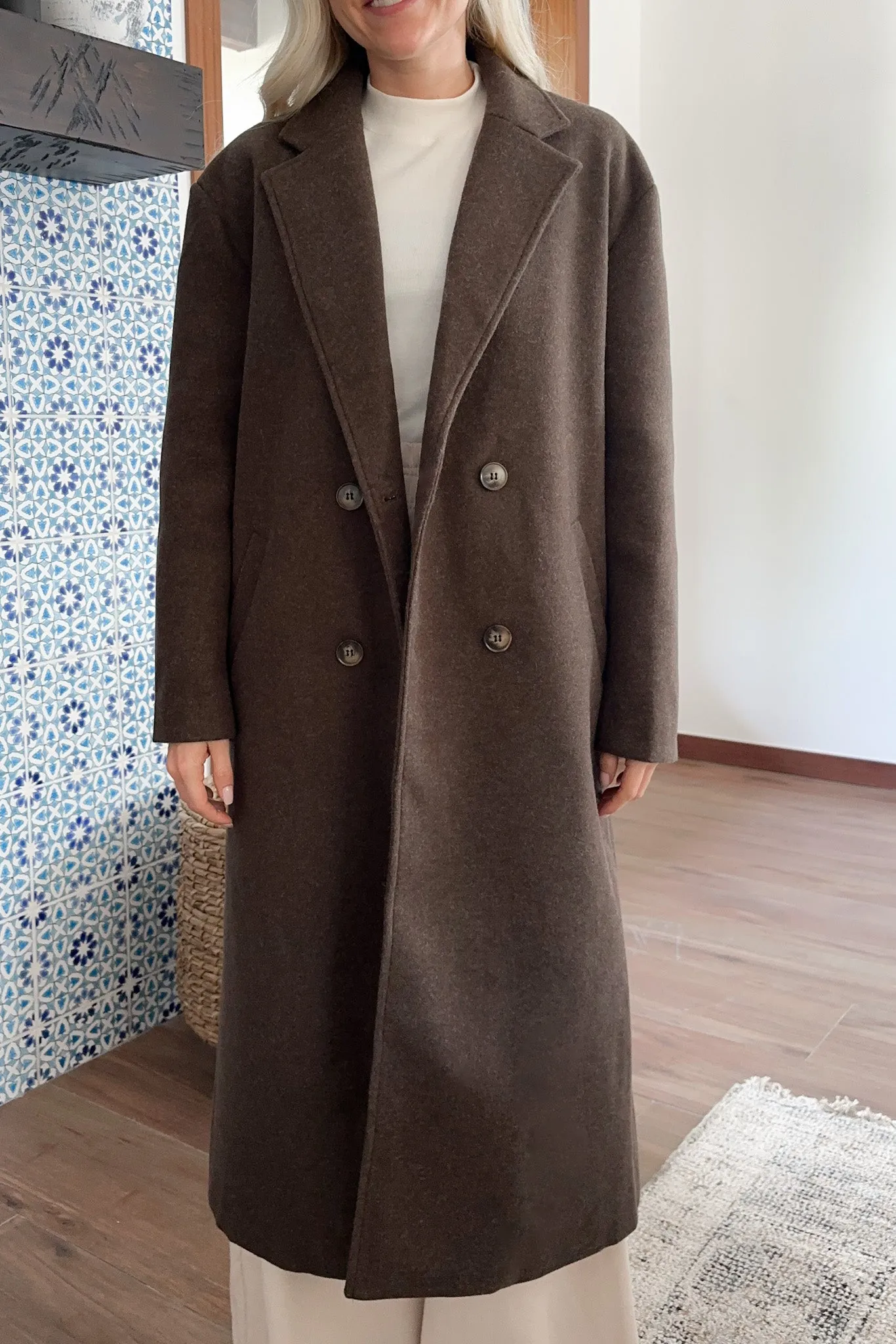 City Lights Double Breasted Duster Coat