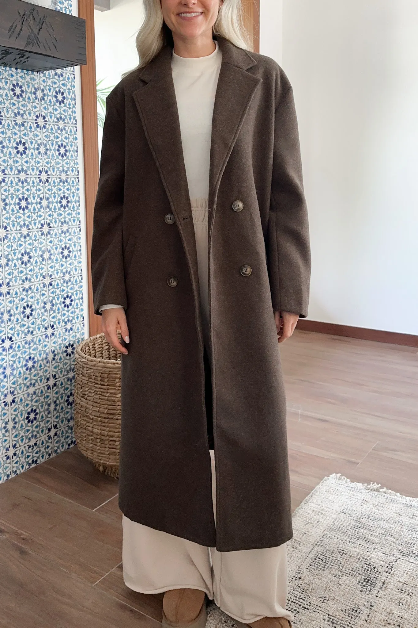 City Lights Double Breasted Duster Coat