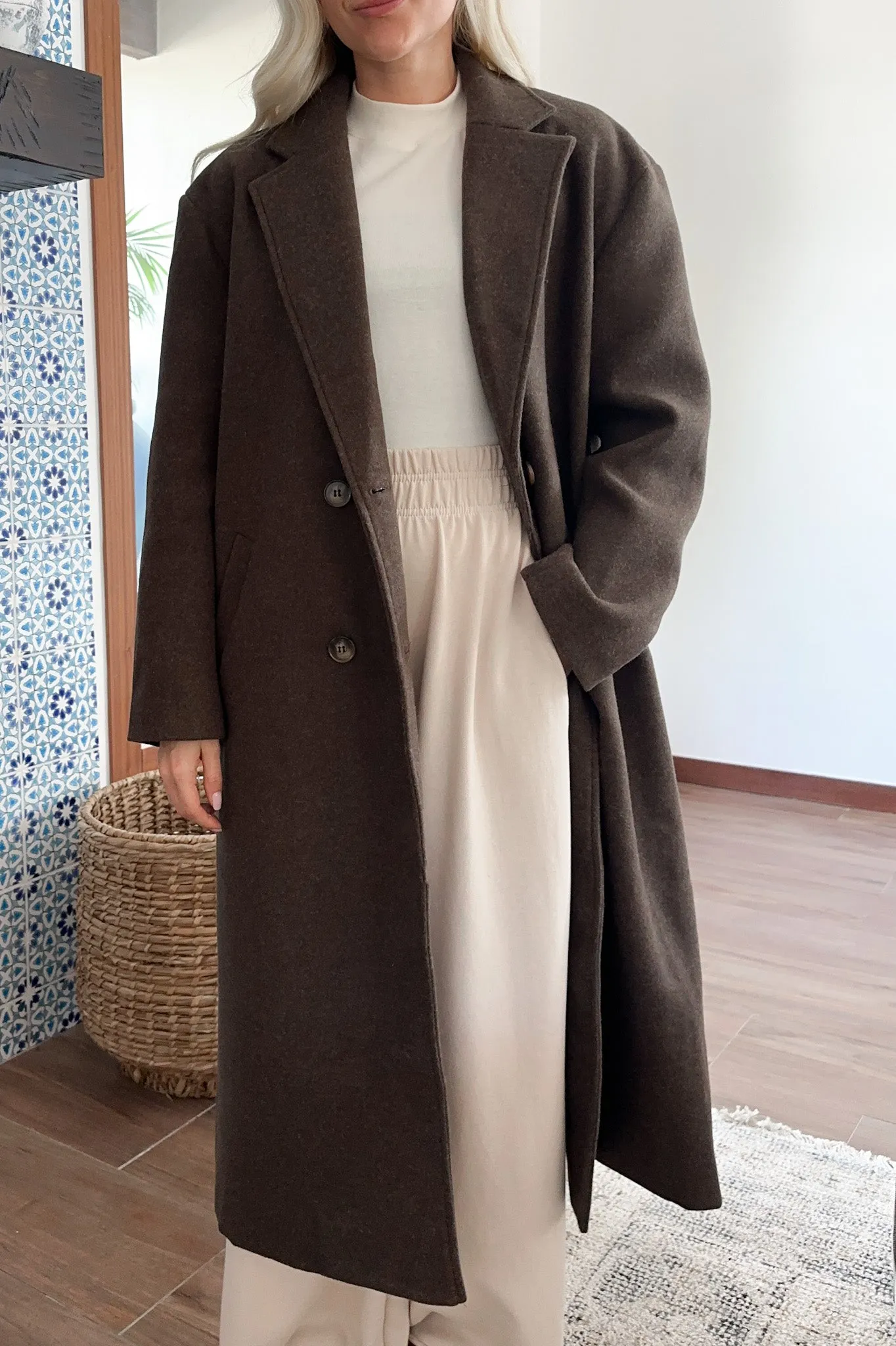 City Lights Double Breasted Duster Coat