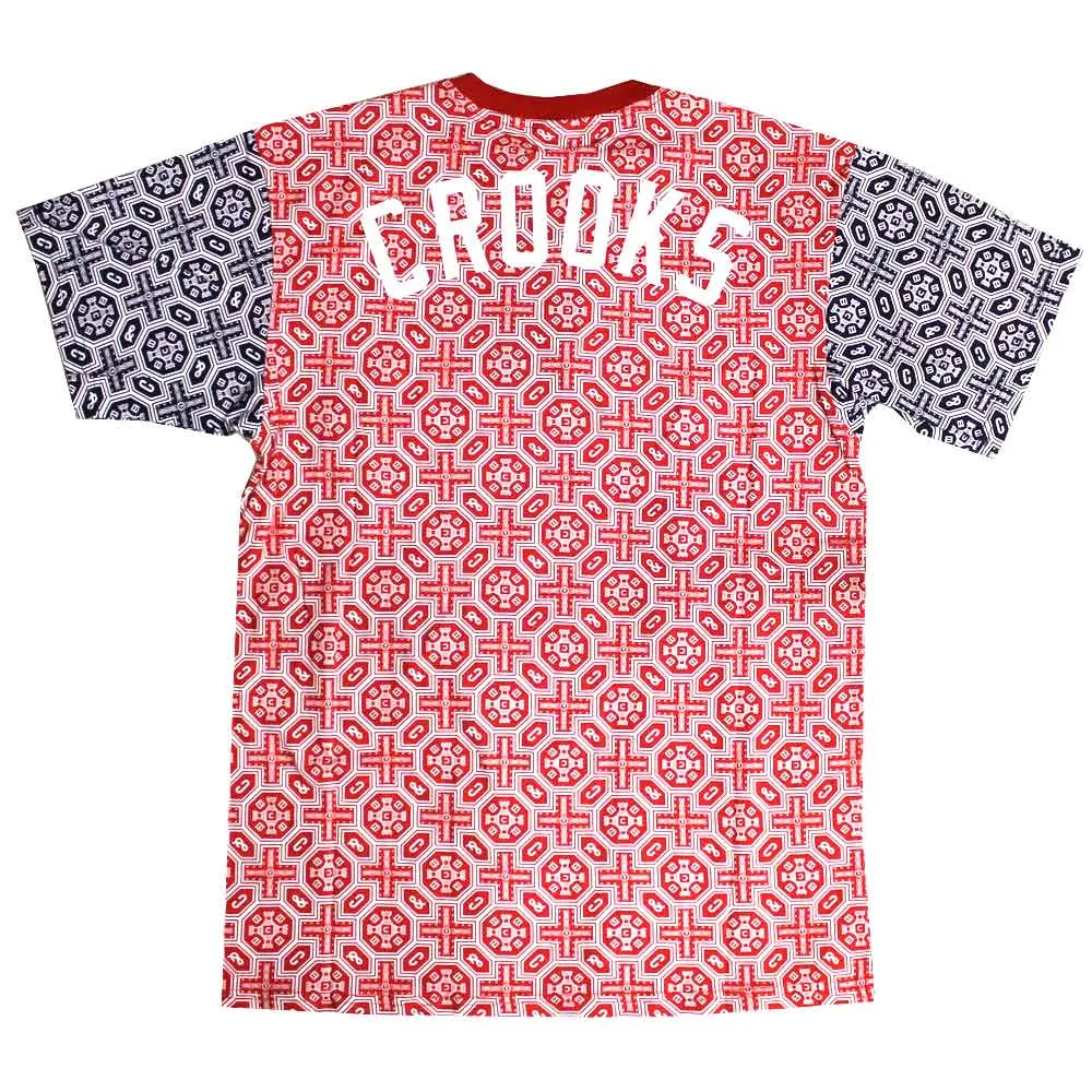 Crooks & Castles Venetian Crew T-Shirt Red Navy