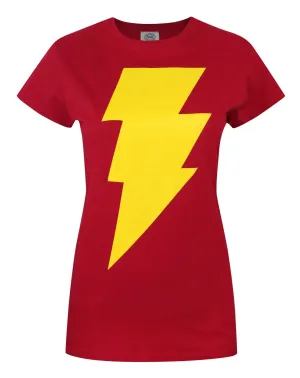 DC Comics Shazam Logo Womens Red Short Sleeved T-Shirt