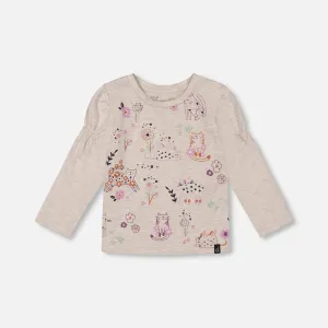 Deux Par Deux Jersey Top - Oatmeal