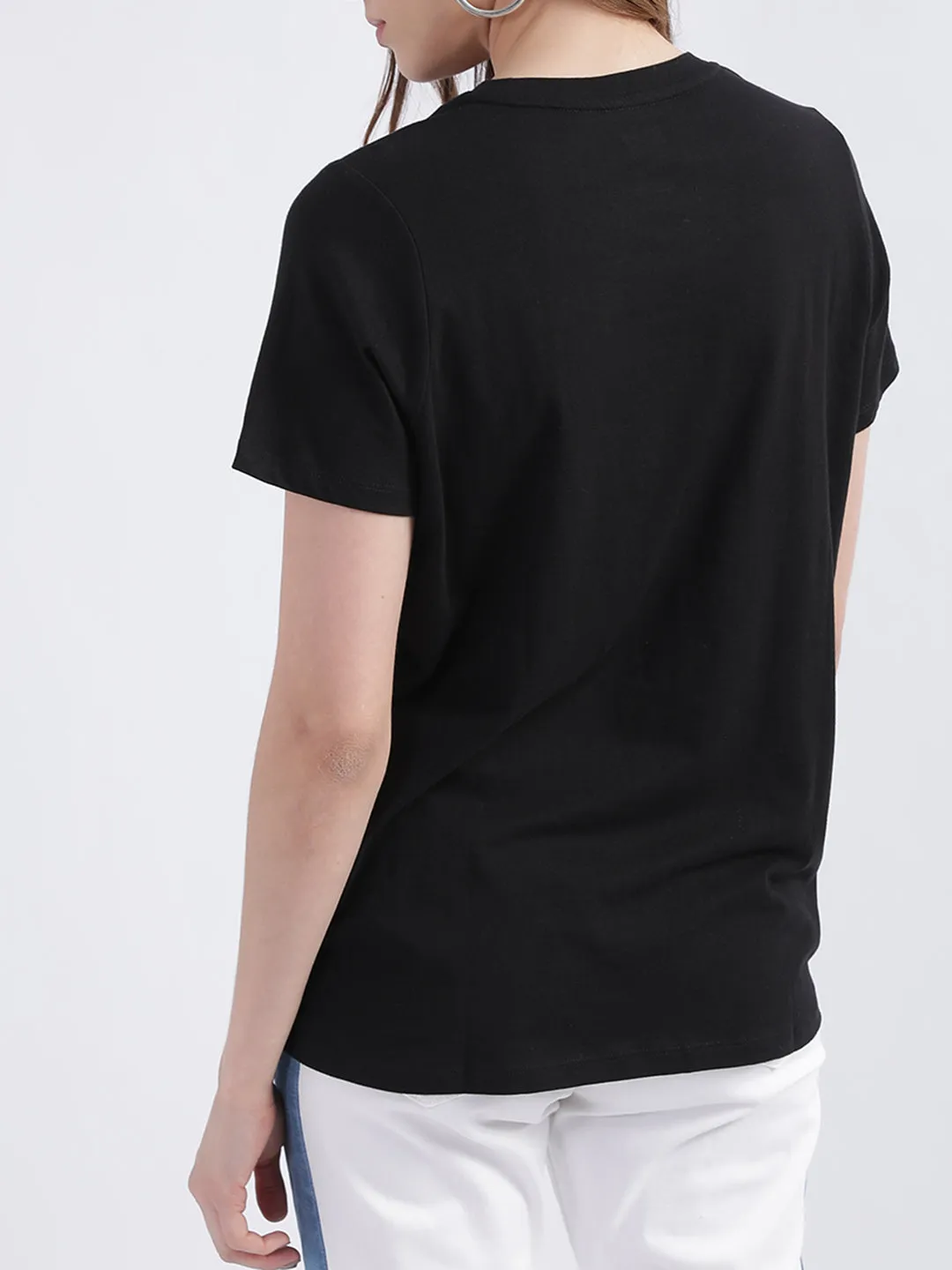 Dkny Black Fashion Logo Regular Fit Top