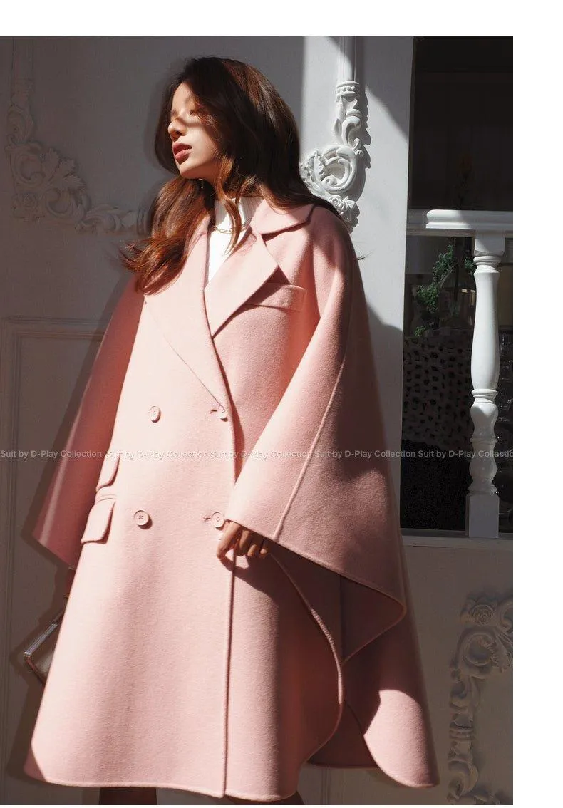 DPLAY fall autumn and winter khaki woolen cape coat - Rai Tan