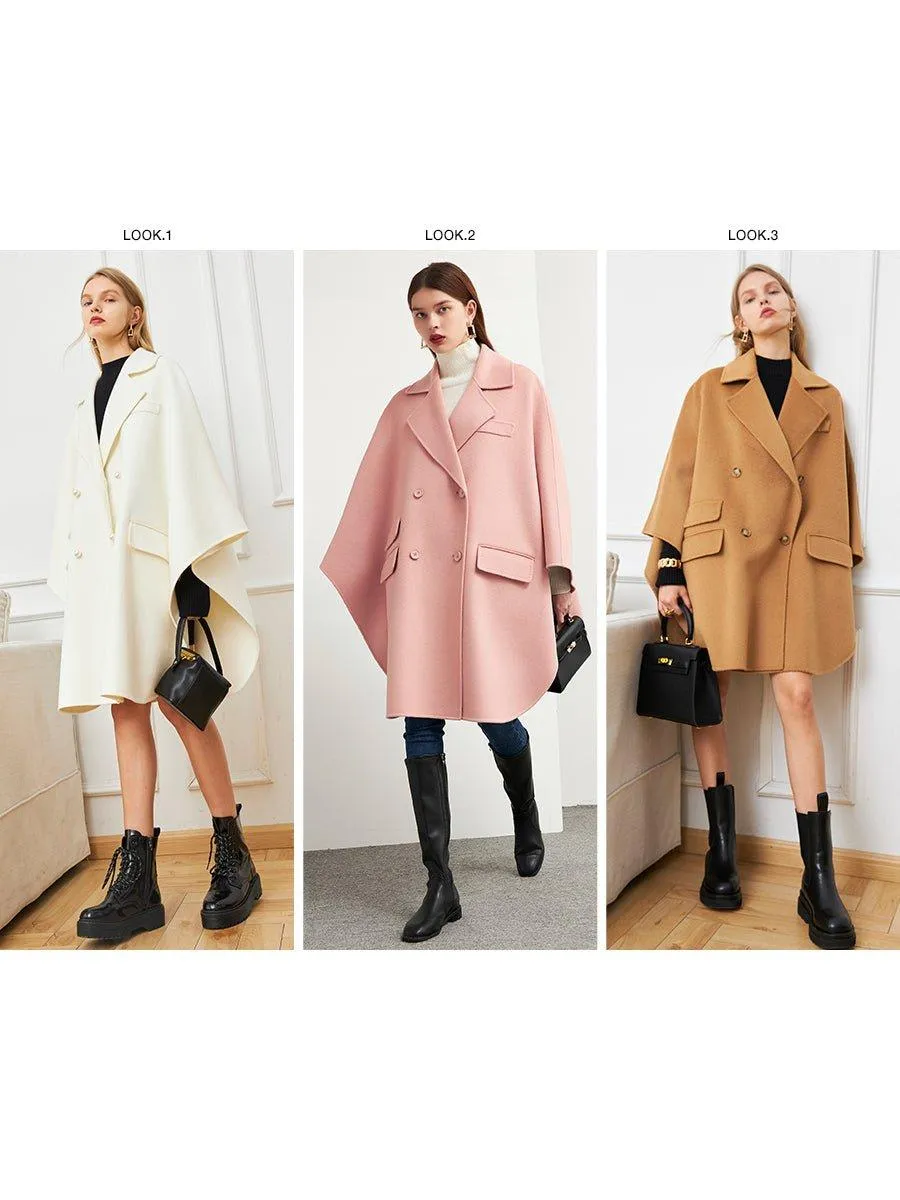DPLAY fall autumn and winter khaki woolen cape coat - Rai Tan