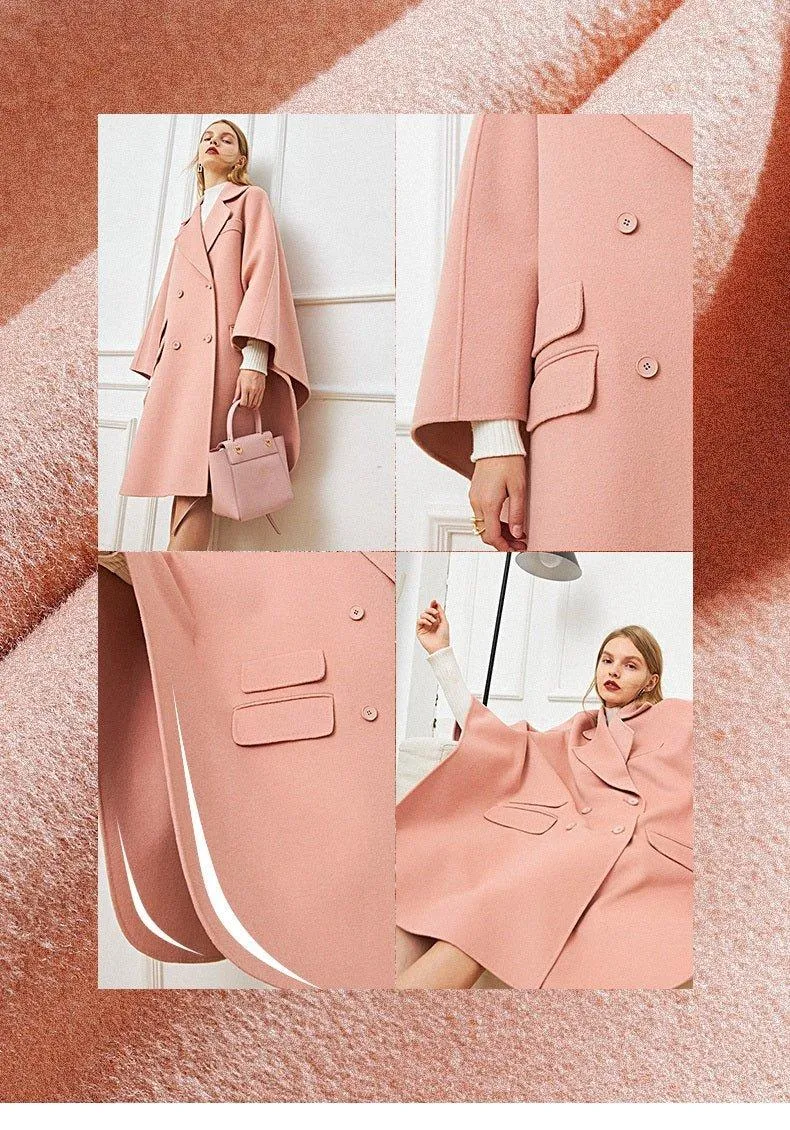 DPLAY fall autumn and winter khaki woolen cape coat - Rai Tan