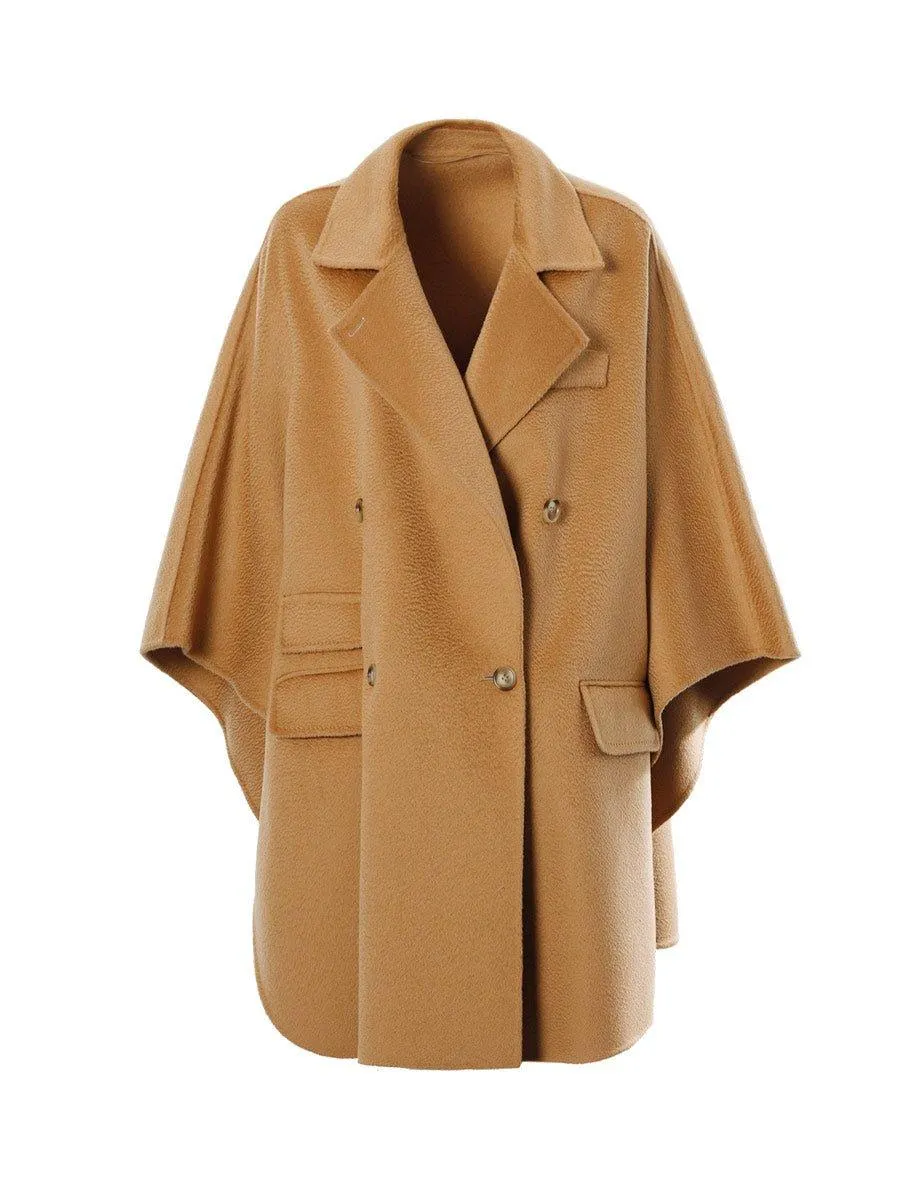DPLAY fall autumn and winter khaki woolen cape coat - Rai Tan