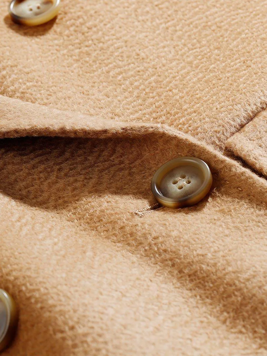 DPLAY fall autumn and winter khaki woolen cape coat - Rai Tan