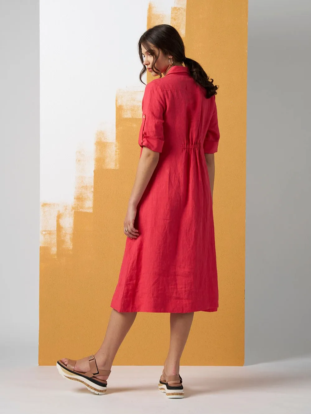 Echo Shirt Dress in Watermelon