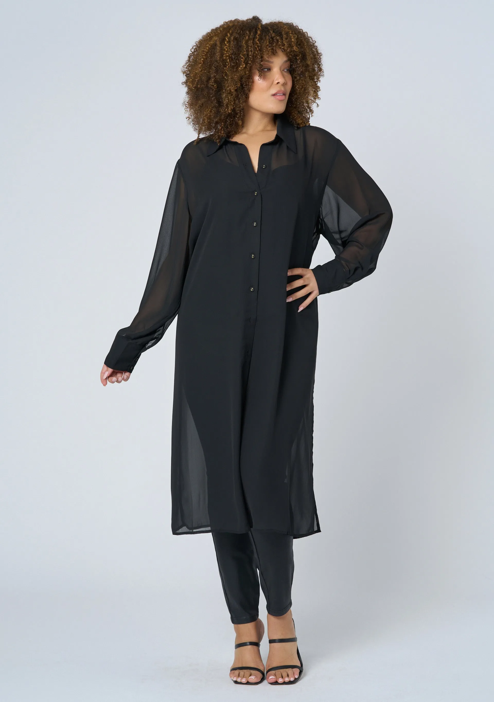 Electric Voltage Maxi Shirt Dress