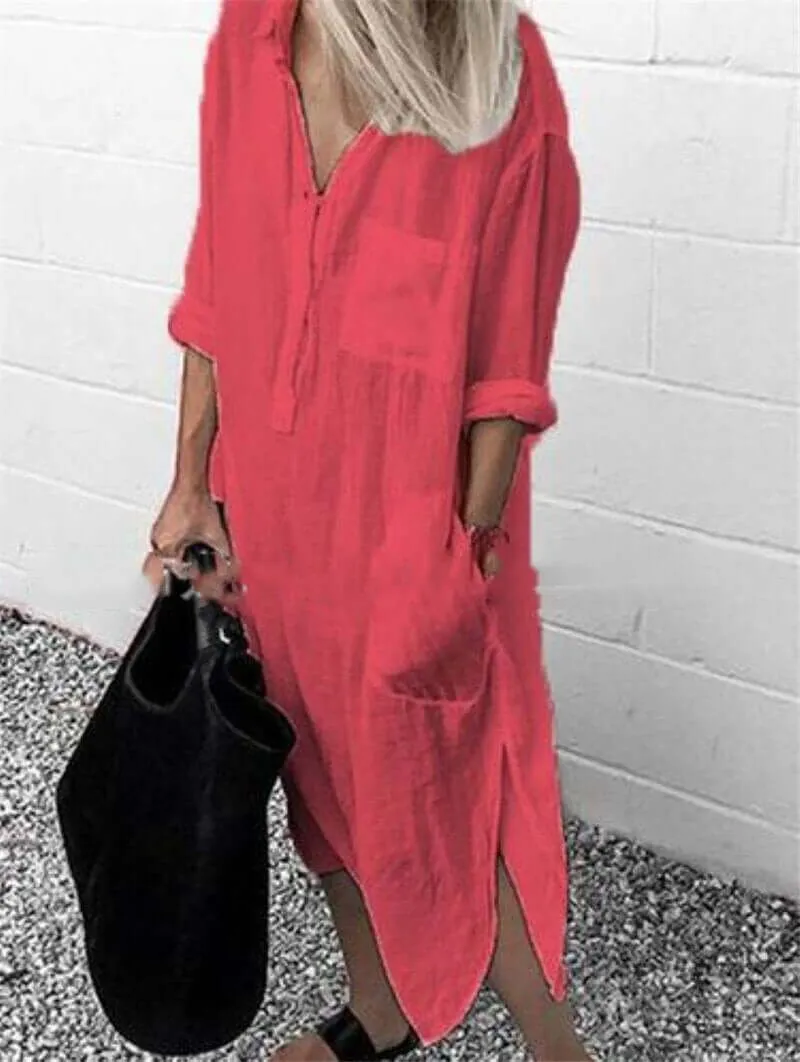 Elegant Women's Cotton Dress: Breathable & Versatile
