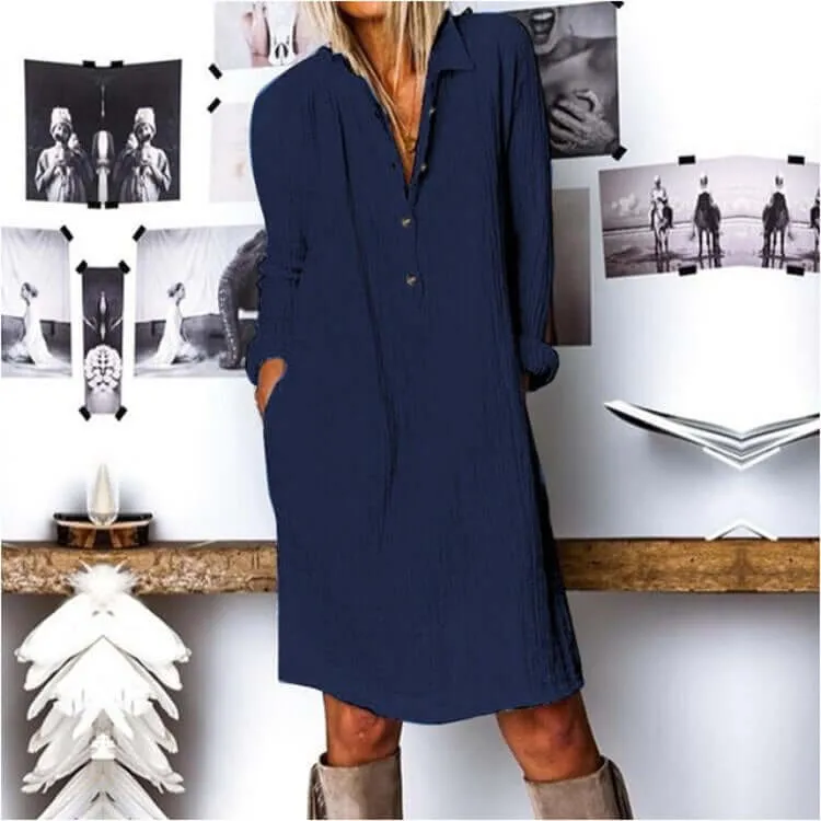 Elegant Women's Cotton Dress: Breathable & Versatile