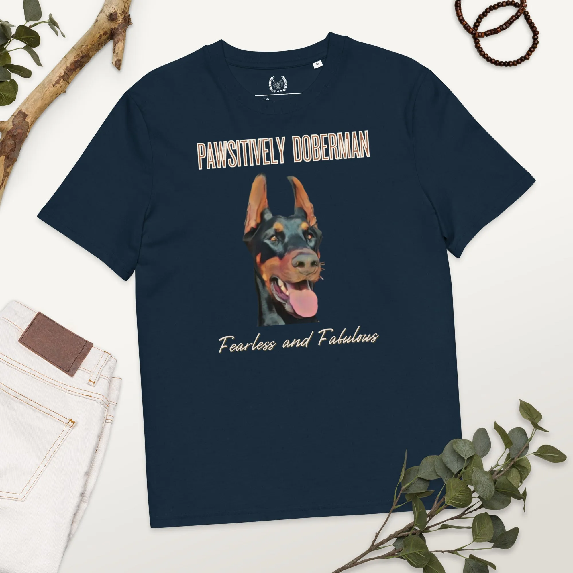 Fearless & Fabulous Doberman T-Shirt | Organic Cotton, Vegan