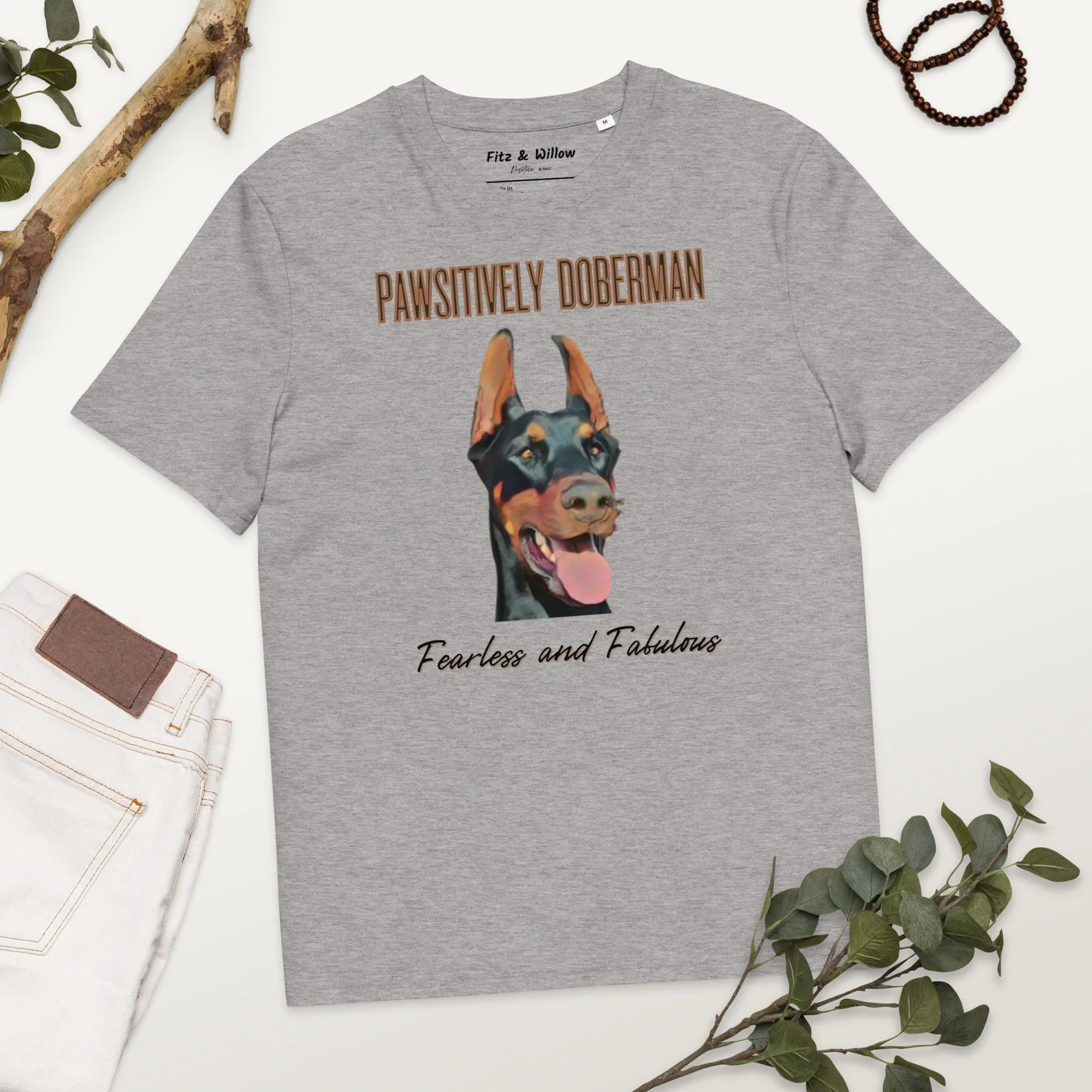 Fearless & Fabulous Doberman T-Shirt | Organic Cotton, Vegan