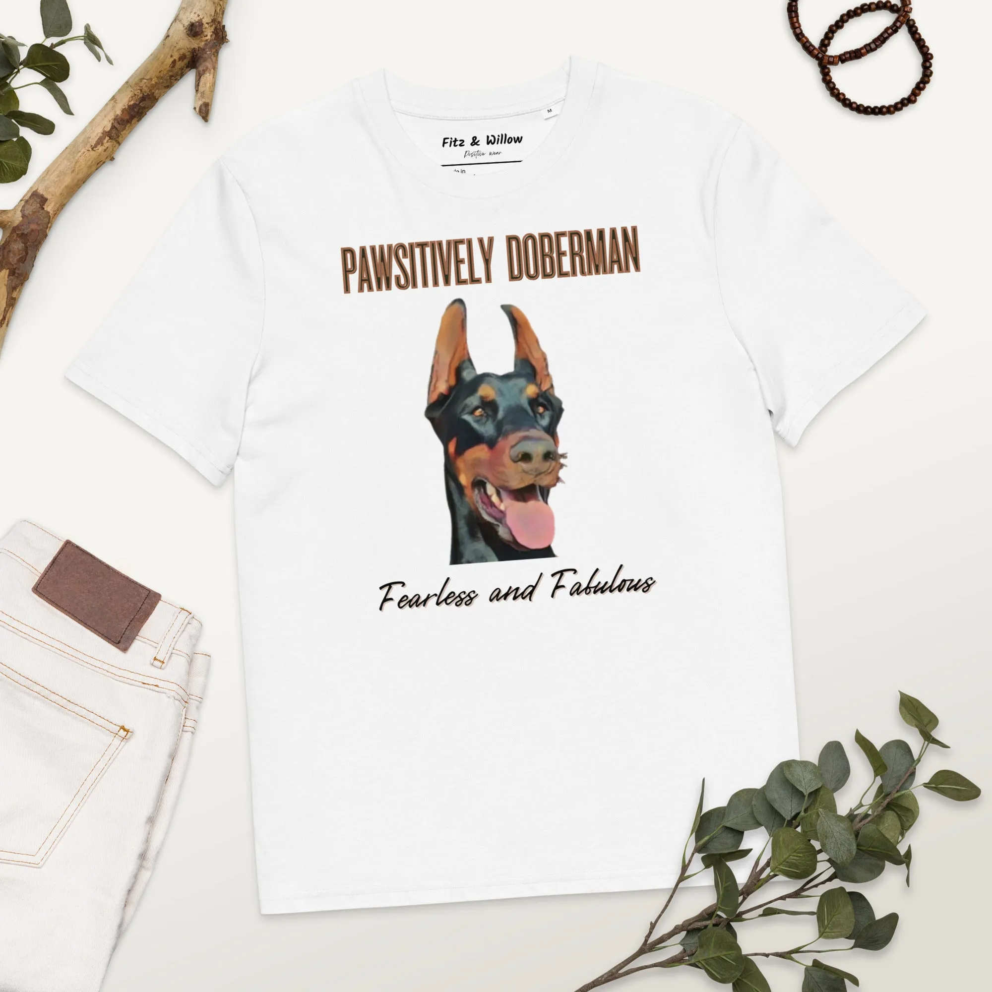 Fearless & Fabulous Doberman T-Shirt | Organic Cotton, Vegan