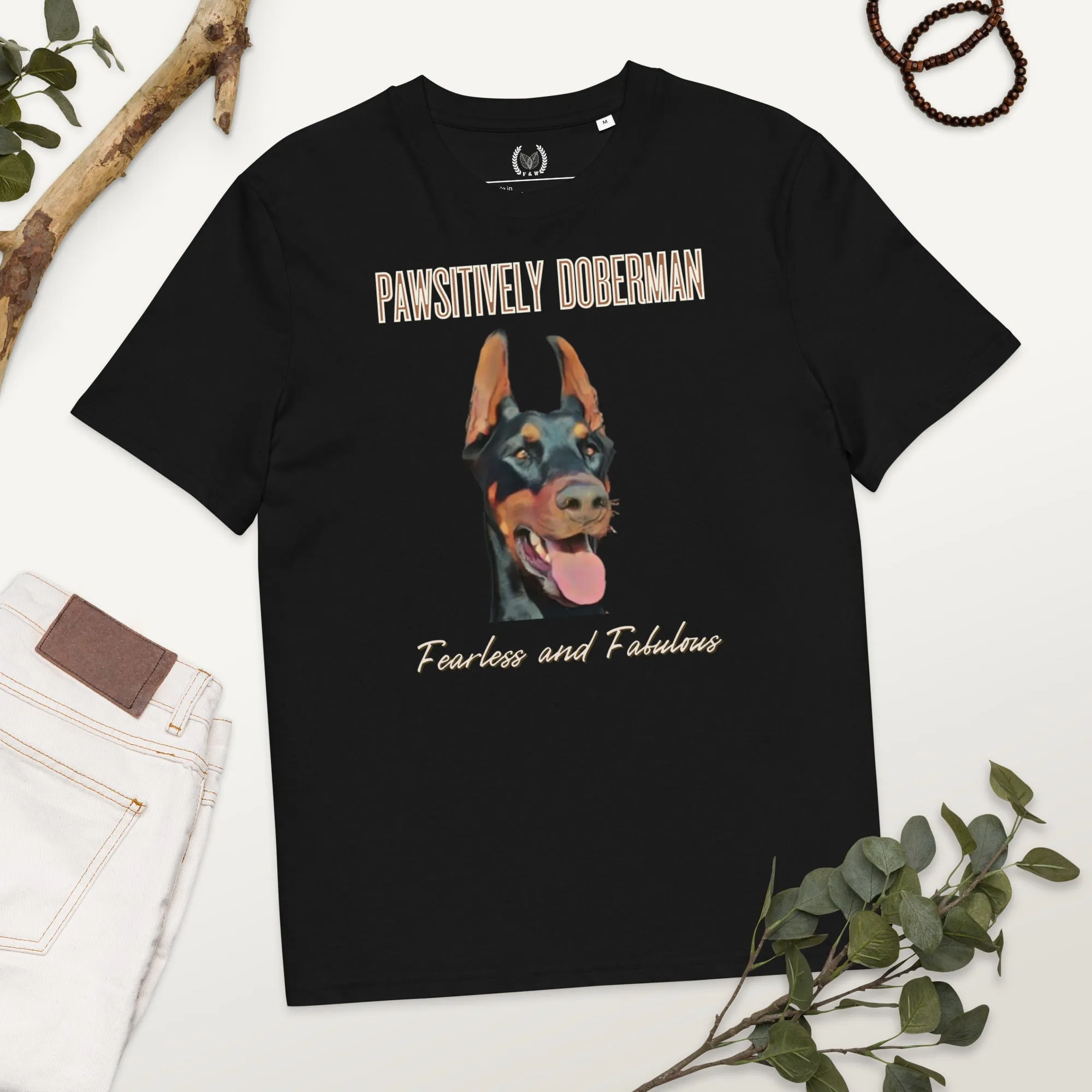 Fearless & Fabulous Doberman T-Shirt | Organic Cotton, Vegan