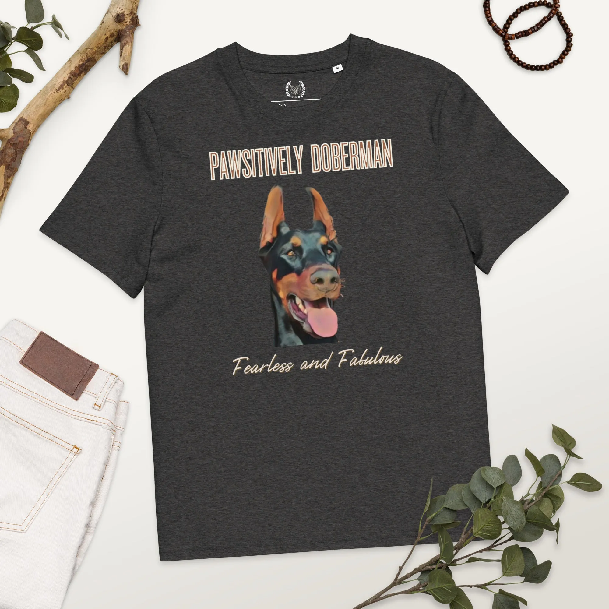 Fearless & Fabulous Doberman T-Shirt | Organic Cotton, Vegan