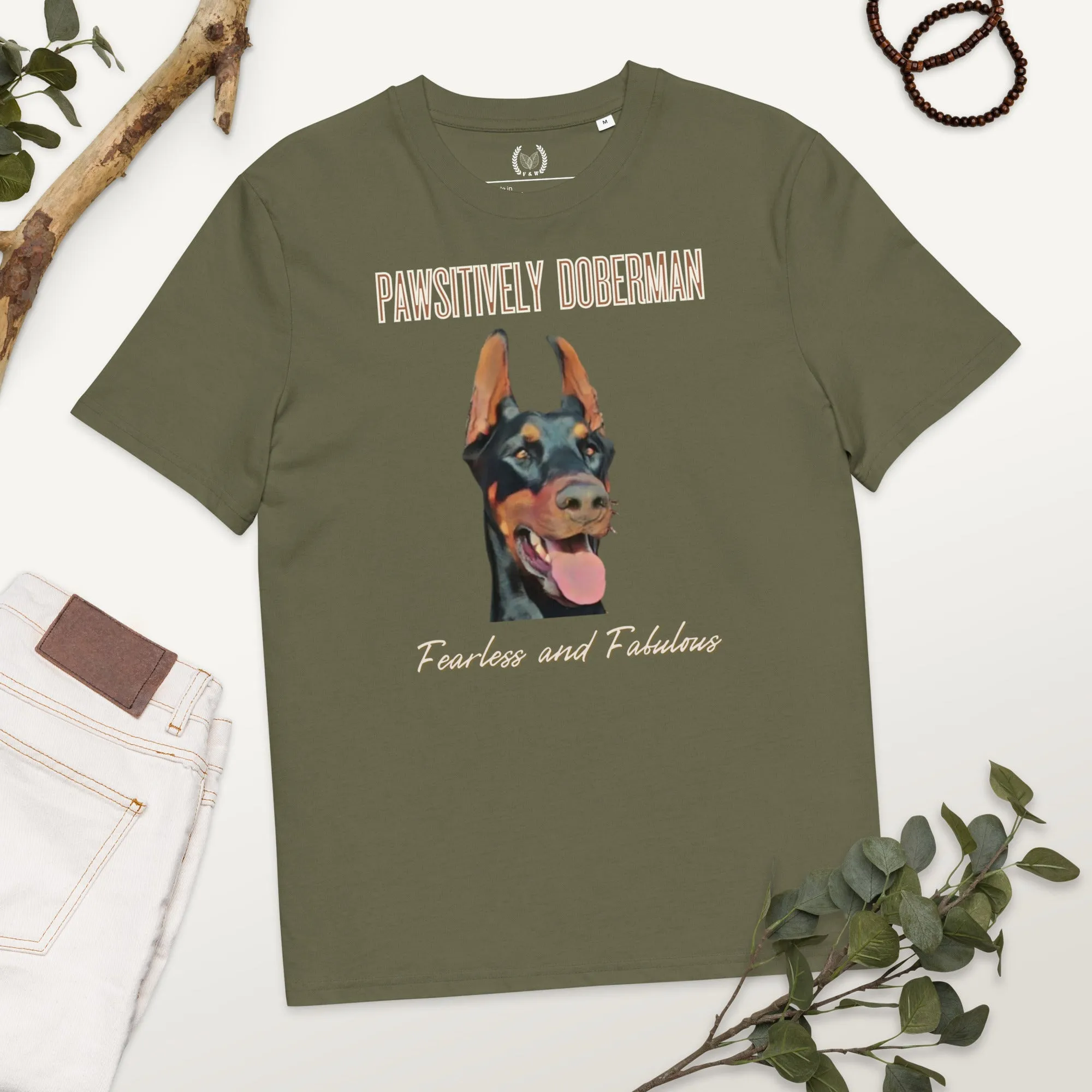 Fearless & Fabulous Doberman T-Shirt | Organic Cotton, Vegan