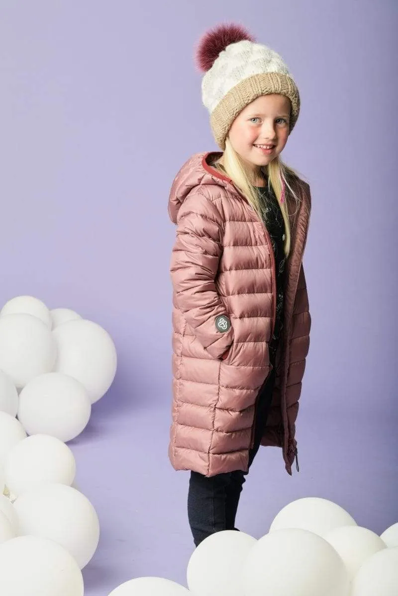 Fluff Down Coat: Plum with Milk