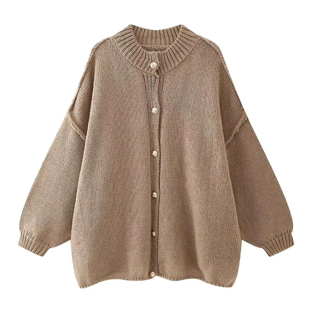 French loose oversized buttons cardigan