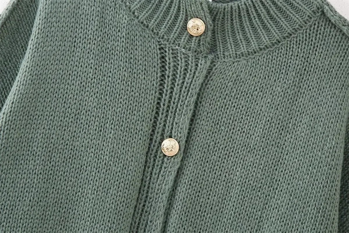 French loose oversized buttons cardigan