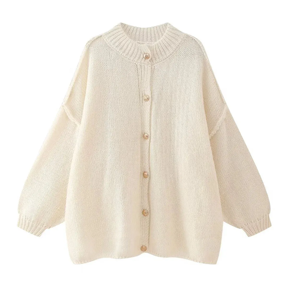 French loose oversized buttons cardigan