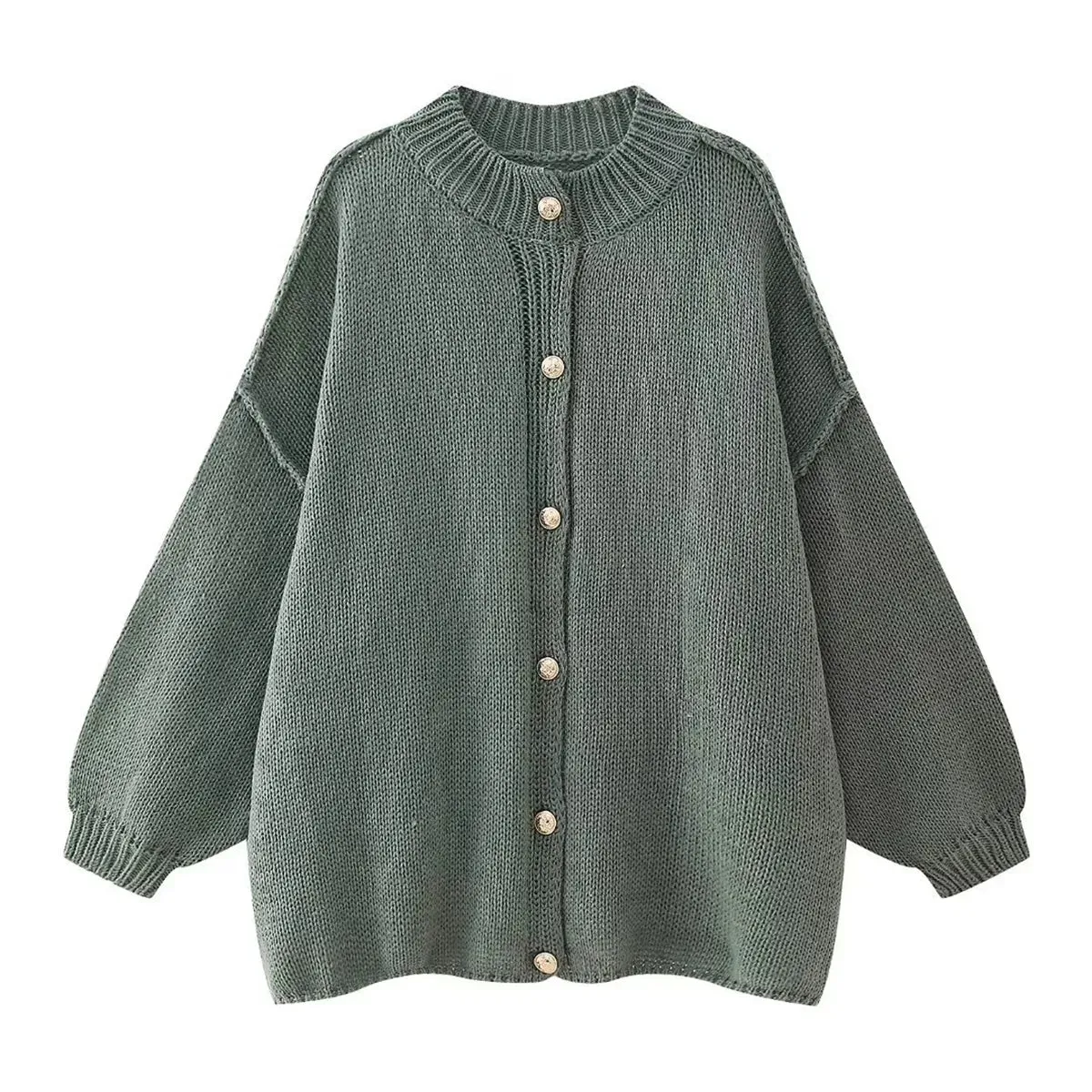 French loose oversized buttons cardigan