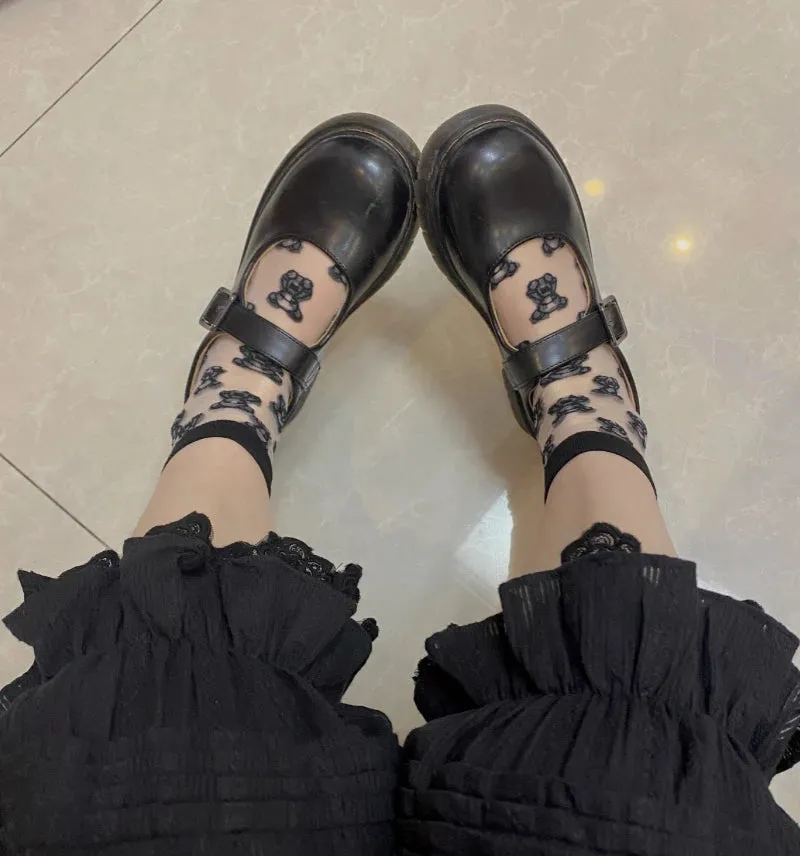 Getadme Japanese Sweet Lolita Safety Short Pants Women Kawaii Ruffleds Knickers Cotton Elastic Waist Victorian Bow Shorts Cute Bloomers