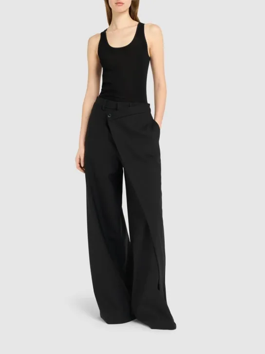 Giuseppe Di Morabito   Asymmetric wool blend wide pants 