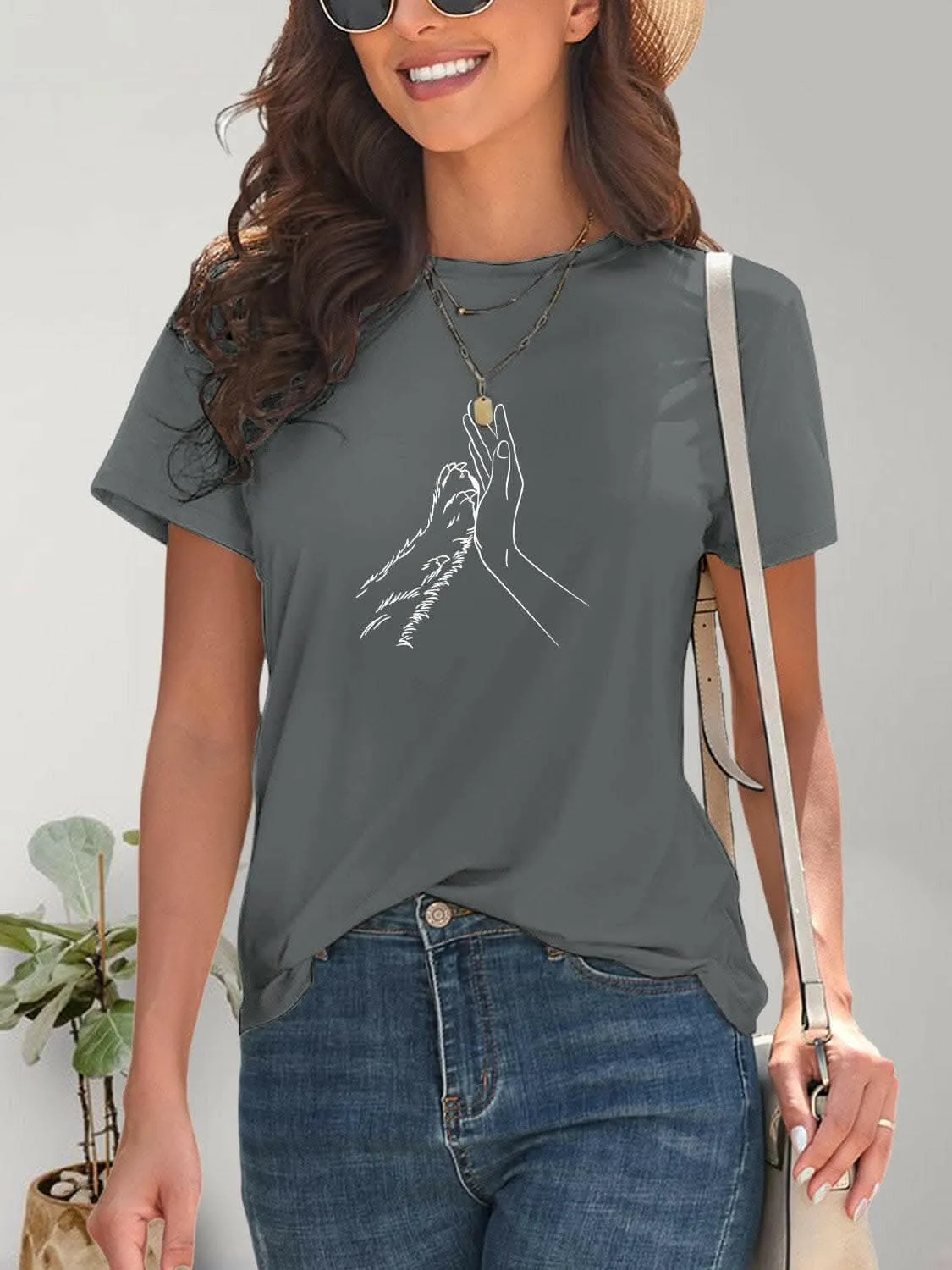 Graphic tee with round neck design