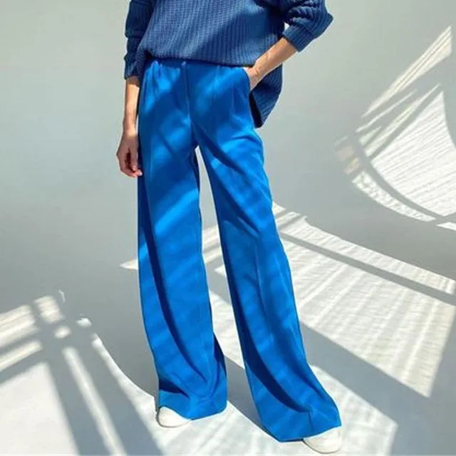 Green High Waist Wide Leg Pants
